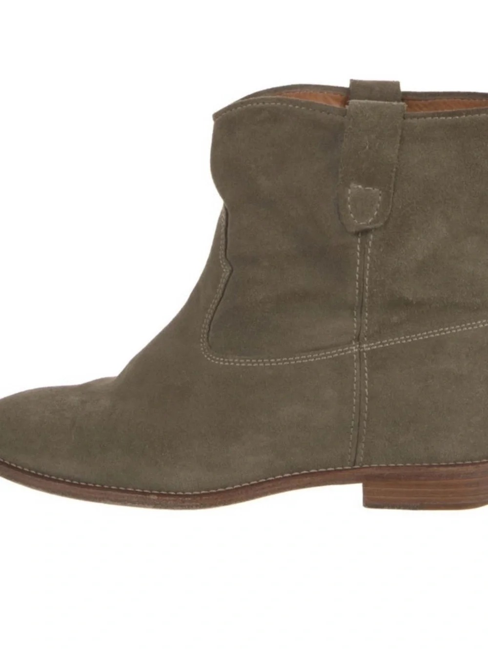 Isabel Marant Etoili Women's Suede Ankle Booties in Olive